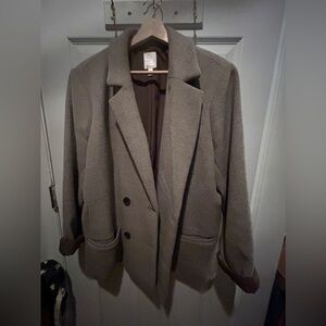 Khaki/grey blazer shacket